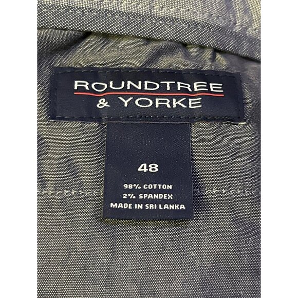 Roundtree Yorke Shorts Mens 48 NEW Blue Classic Fit Stretch Flat Front - Picture 5 of 15